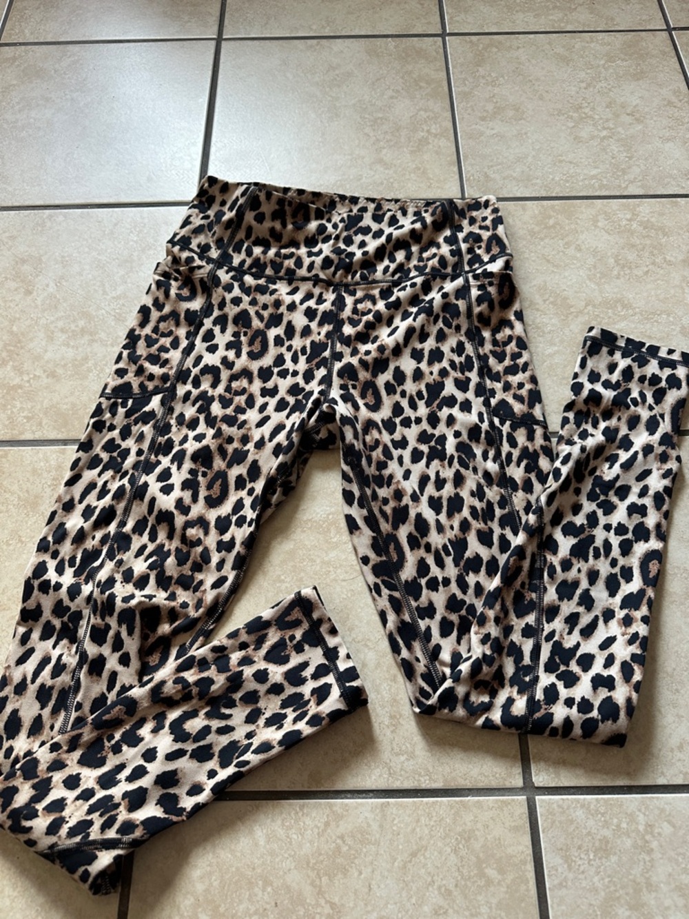 Victoria's Secret Leopard-Print Tan & Black High-Waist Leggings
